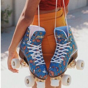 Impala Blue Floral Roller Skates